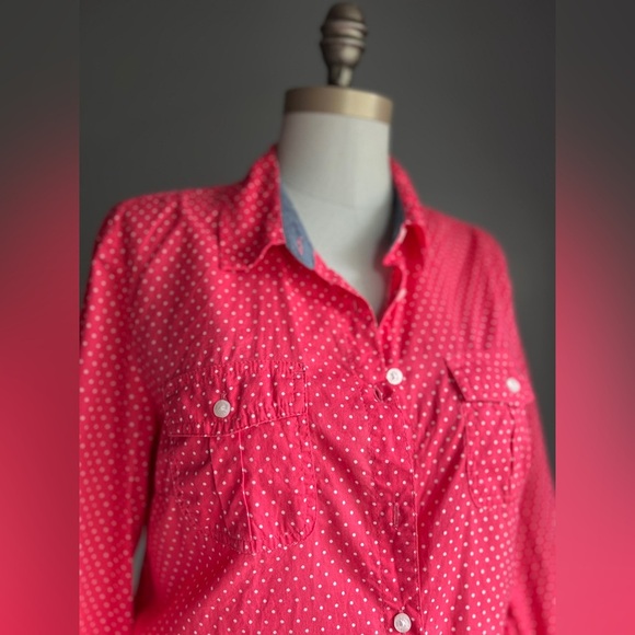 Tommy Hilfiger Polka Dot Button-Up Shirt Pink and White M - Picture 8 of 9